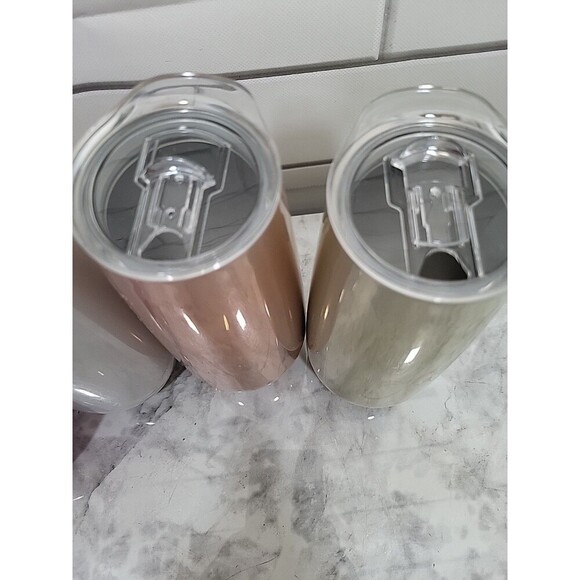 Member’s Mark 4pk Insulated Soda Wine Tumblers w/Lids  Iridescent Passel Colors - Picture 4 of 8